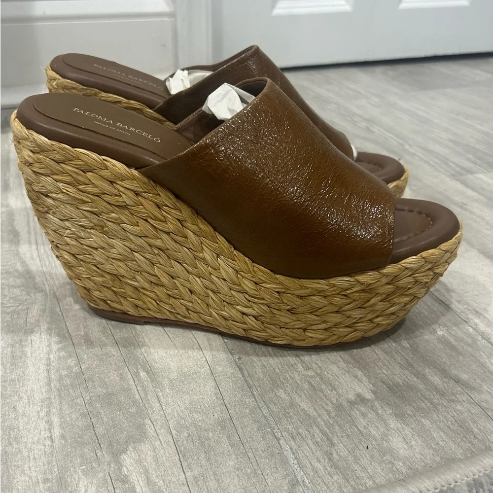 Paloma Barcelo Sz 41/10.5 Woven Platform Wedge Espadrilles Ritmo Jute